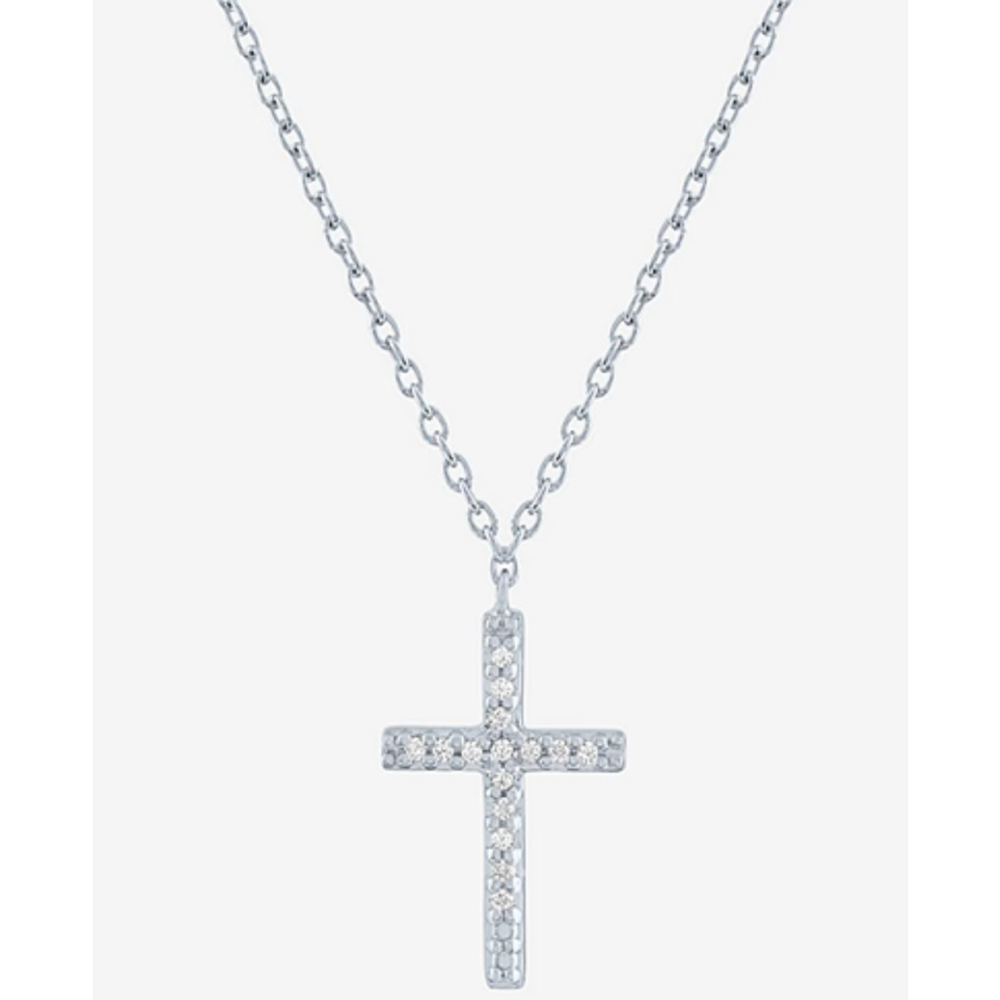 Religious chain w/ diamond pendant sterling silver Christian